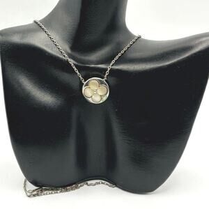 Silver & Cream Floral Necklace